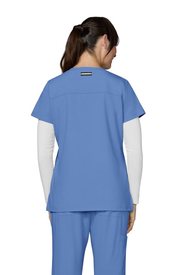 KOI Next Gen Women's 3 Pocket Hustle and Heart V-Neck Scrub Top, 4-Way Stretch in True Ceil product image