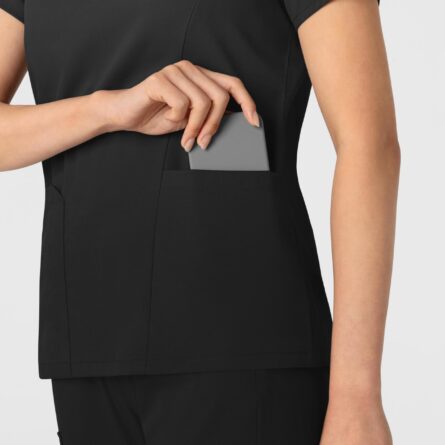 Wink PRO Women's 4 Pocket V-Neck Scrub Top in Black product image