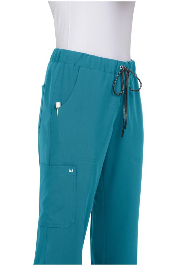 KOI Next Gen Everyday Hero Women's 5-Pocket Cargo Scrub Pants, 4-Way Stretch in Teal product image