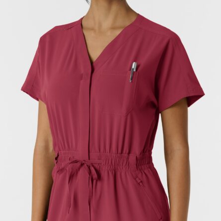 WINK RENEW Women's Cargo Jogger Scrub Jumpsuit in Ruby product image