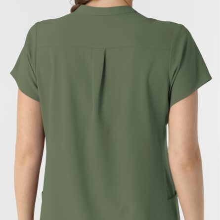 Wink Renew Women's Mandarin Collar Scrub Top in Olive product image