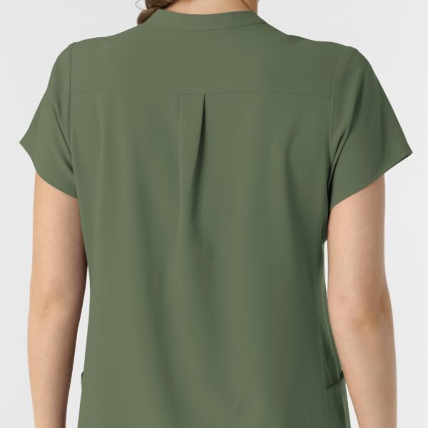 Wink Renew Women's Mandarin Collar Scrub Top in Olive product image