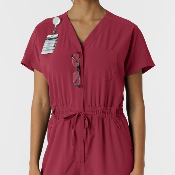 WINK RENEW Women's Cargo Jogger Scrub Jumpsuit in Ruby product image