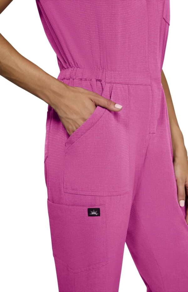 KOI Solis Anja Women's 11-Pocket Jumpsuit in Hibiscus Pink product image