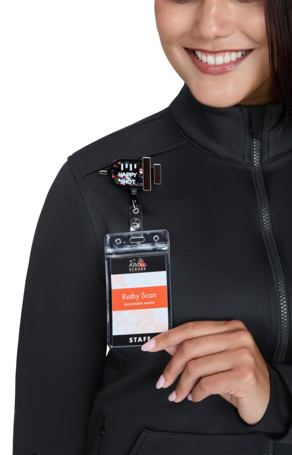 KOI Scrubs Essentials Jaqueline Women’s 3-Pocket Fleece Jacket in Black product image