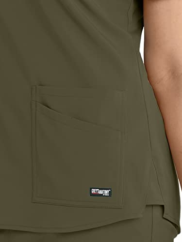 Barco Women's V-Neck Scrub Top in Olive product image