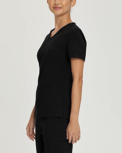 Urbane Impulse Slim Fit Extreme Stretch 2-Pocket V-Neck Scrub Top for Women 9105 in Black product image