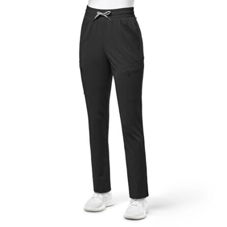 WINK Scrubs for Women, Renew, High-Waist Slim-Leg Pants with Drawstring and 5 Pocket in Black product image