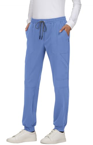 KOI Next Gen Women's 7 Pocket Good Vibe Jogger Scrub Pants with 4-Way Stretch and Elastic Waistband in True Ceil product image