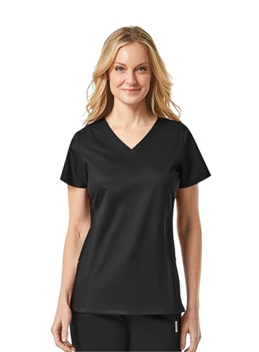 Maevn Women's 'EON' Sporty Mesh Panel Scrub Top in Black product image
