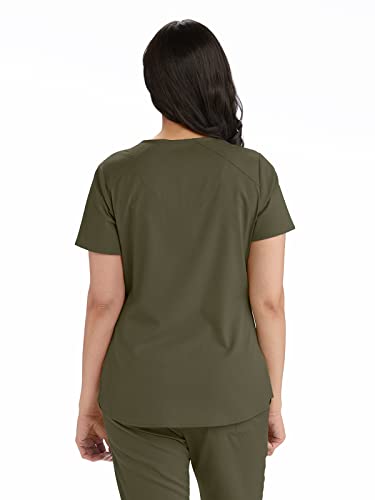 Barco Women's V-Neck Scrub Top in Olive product image