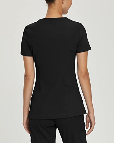 Urbane Impulse Slim Fit Extreme Stretch 2-Pocket V-Neck Scrub Top for Women 9105 in Black product image