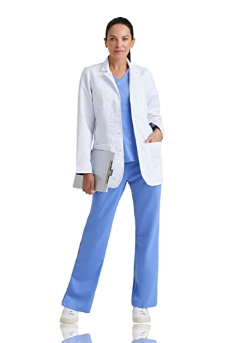 BARCO Grey's Anatomy Women's 2 Piece Long Sleeve 30" Lab Coat in White product image