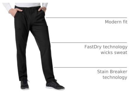 Carhartt Scrubs C55106 Men's Force® Modern Fit Twill Straight Leg Pant in Black product image