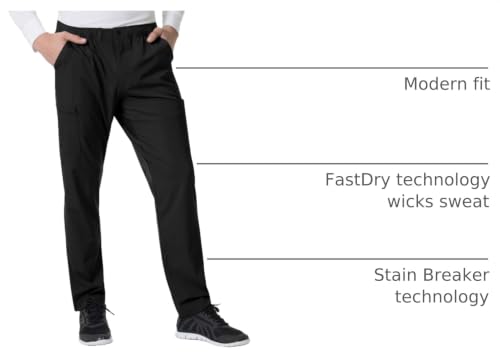 Carhartt Scrubs C55106 Men's Force® Modern Fit Twill Straight Leg Pant in Black product image