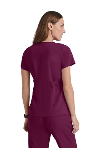 BARCO Grey's Anatomy Scrubs - Riley Scrub Top for Women, V-Neck Super-Soft Women's Scrub Top in Wine product image