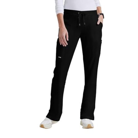 BARCO Grey's Anatomy Scrubs - Mia Scrub Pant for Women, Elastic Back Waist, Low-Rise Shaped Leg Women's Scrub Pant in Black product image