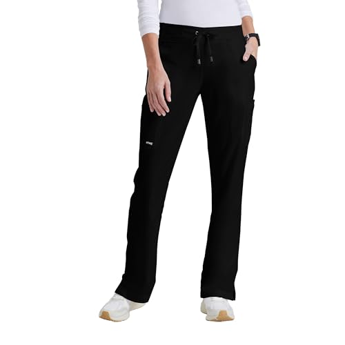 BARCO Grey's Anatomy Scrubs - Mia Scrub Pant for Women, Elastic Back Waist, Low-Rise Shaped Leg Women's Scrub Pant in Black product image