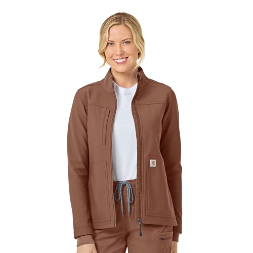 Carhartt Scrubs C81023 Women's Rugged Flex® Modern Fit Bonded Fleece Ja in Nutmeg product image