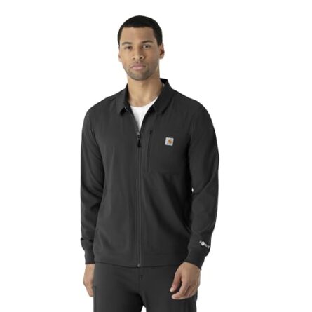 Carhartt Scrubs C80023 Men's Rugged Flex® Modern Fit Bonded Fleece Jack in Black product image
