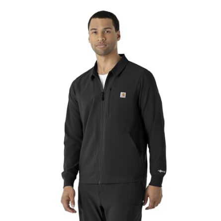 Carhartt Scrubs C80023 Men's Rugged Flex® Modern Fit Bonded Fleece Jack in Black product image