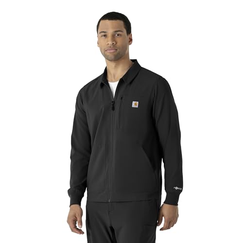 Carhartt Scrubs C80023 Men's Rugged Flex® Modern Fit Bonded Fleece Jack in Black product image