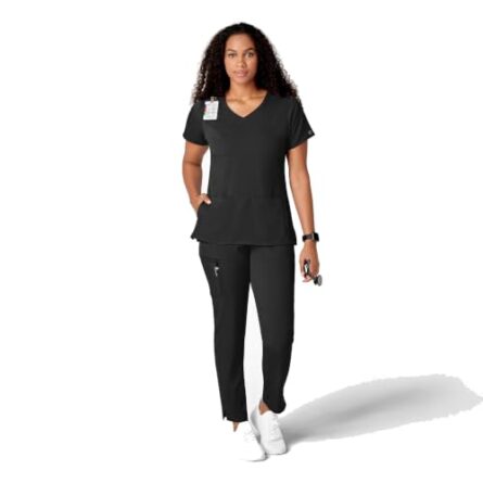 Wink PRO Women's Slim Leg Cargo Scrub Pant in Black product image