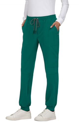 KOI Next Gen Women's 7 Pocket Good Vibe Jogger Scrub Pants with 4-Way Stretch and Elastic Waistband in Hunter product image