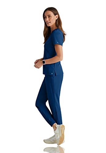 BARCO One Boost Scrub Set for Women - Sporty V-Neck Top, Eco-Friendly Fabric, 4-Way Stretch Women's Jogger Scrub Set in Indigo Navy product image