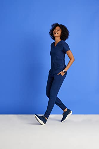 BARCO One Boost Scrub Set for Women - Sporty V-Neck Top, Eco-Friendly Fabric, 4-Way Stretch Women's Jogger Scrub Set in Indigo Navy product image