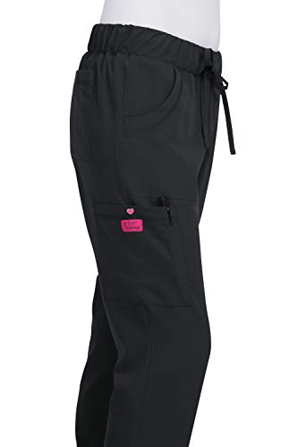 KOI Betsy Johnson Buttercup Women's 6-Pocket Slim Fit Scrub Pants in Black product image