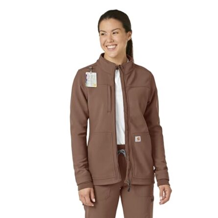 Carhartt Scrubs C81023 Women's Rugged Flex® Modern Fit Bonded Fleece Ja in Nutmeg product image