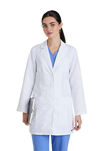 BARCO Grey's Anatomy Women's 2 Piece Long Sleeve 34" Lab Coat in White product image