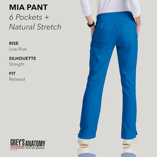BARCO Grey's Anatomy Scrubs - Mia Scrub Pant for Women, Elastic Back Waist, Low-Rise Shaped Leg Women's Scrub Pant in New Royal product image