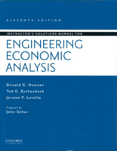 Instructor's Solutions Manual for Engineering Economic Analysis B by Donald Newnan (2011-03-16) product image