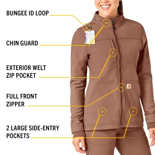 Carhartt Scrubs C81023 Women's Rugged Flex® Modern Fit Bonded Fleece Ja in Nutmeg product image