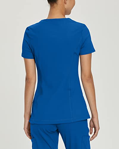 Urbane Impulse Slim Fit Extreme Stretch 2-Pocket V-Neck Scrub Top for Women 9105 New Roya in New Royal product image