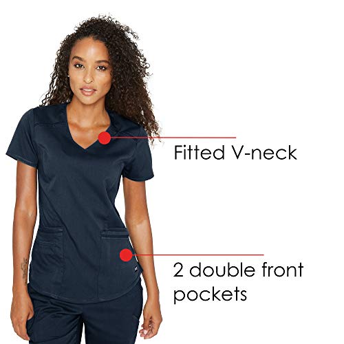 BARCO Grey's Anatomy Women's Avana Top, Easy Care V-Neck Medical Scrub Top w/ 4 Pockets in Steel product image