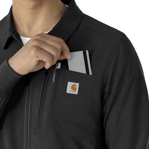 Carhartt Scrubs C80023 Men's Rugged Flex® Modern Fit Bonded Fleece Jack in Black product image