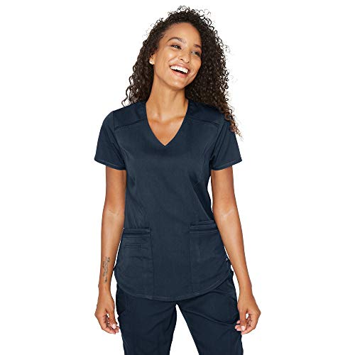 BARCO Grey's Anatomy Women's Avana Top, Easy Care V-Neck Medical Scrub Top w/ 4 Pockets in Steel product image