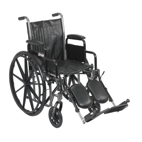 Drive Medical Silver Sport 2 Wheelchair, Front Rigging Options, Black in Silver product image