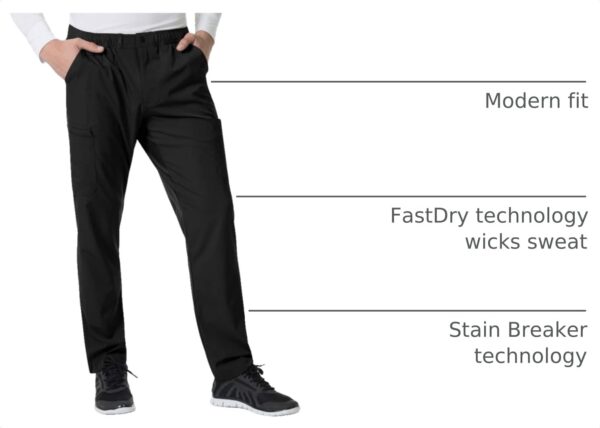 Carhartt Scrubs C55106 Men's Force® Modern Fit Twill Straight Leg Pant in Black product image