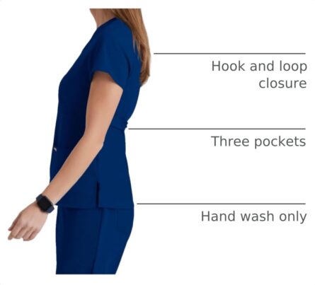 BARCO Grey's Anatomy Scrubs - Riley Scrub Top for Women, V-Neck Super-Soft Women's Scrub Top in Indigo Navy product image