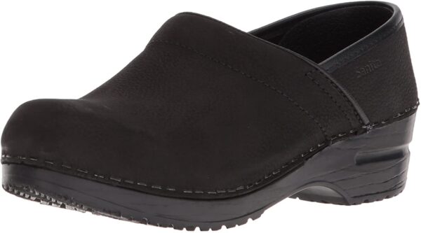 Sanita Pro Textured Oiled Wide Professional Clogs for Women - Arch Support, Durable, Closed-Back Slip-On Shoes - Black Textured Oil - 9 5 10 Wide Sanita Pro Textured Oiled Wide Professional Clogs for Women - Arch Support, Durable, Closed-Back Slip-On Shoes in Black Textured Oil product image