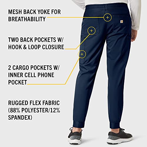 Carhartt Scrubs C56106 Men's Force® Modern Fit Twill Jogger Pant in Navy product image