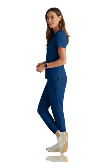 BARCO One Boost Scrub Set for Women - Sporty V-Neck Top, Eco-Friendly Fabric, 4-Way Stretch Women's Jogger Scrub Set in Indigo Navy product image