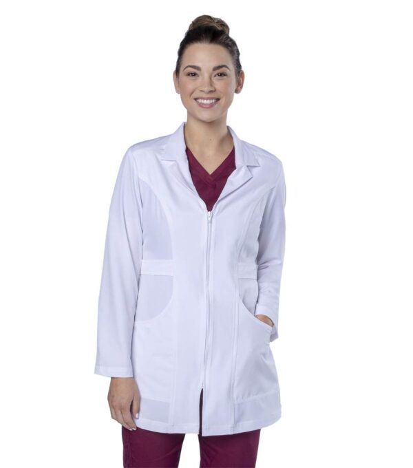 Landau Notch Collar Medical Lab Coat in White product image