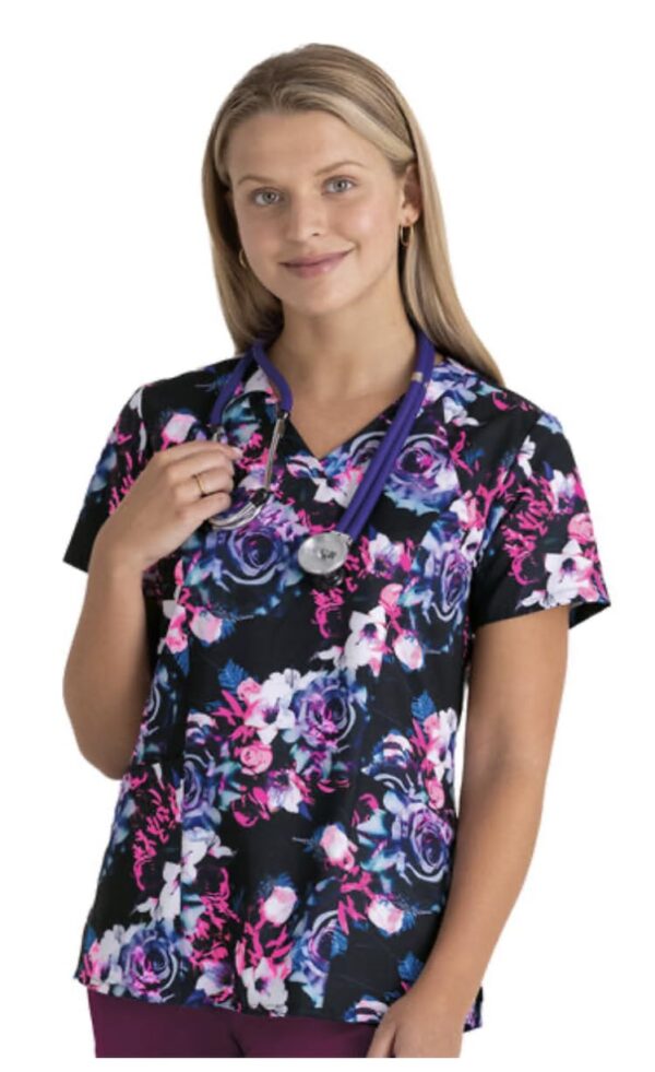 BARCO One 5107 Women's Thrive Print Scrub Top Rose Radiance in Rose Radiance product image