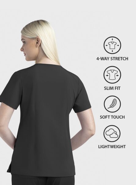 Maevn Matrix Impulse Women’s Contrast V-Neck Top in Black product image