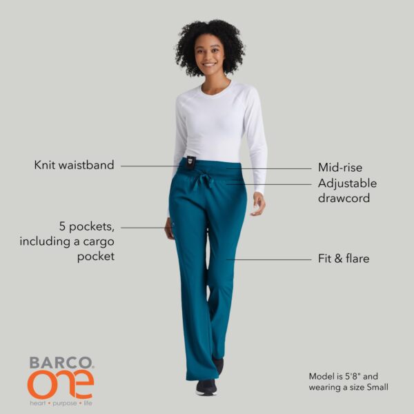 BARCO One Stride Pant-5 Pocket Mid-Rise Women's Scrub Pants in Bahama product image